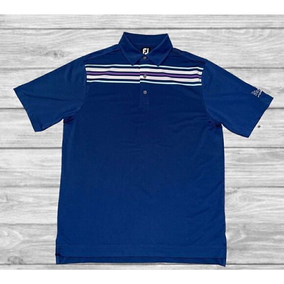 FootJoy FJ Men's Golf Polo Shirt Size Large Navy Blue Embroidered Logo - Picture 1 of 5